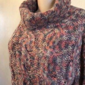 Wool blend Cable Knit Turtleneck Sweater made in Italy